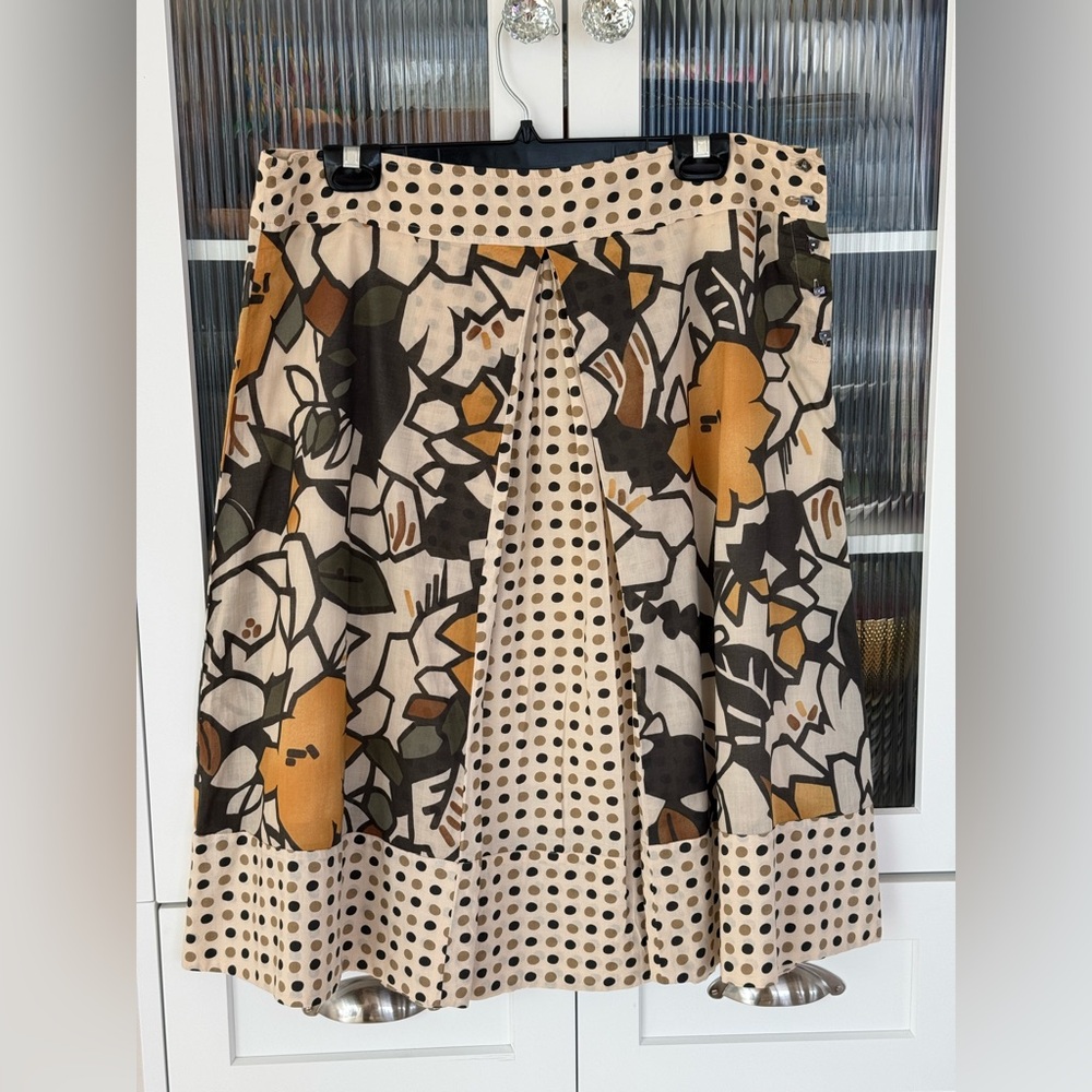 Weekend MaxMara x Holt Renfrew Polka Dot Floral Pleated Full Midi Skirt